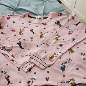 P.J. Salvage Pink and White Long Sleeve Top